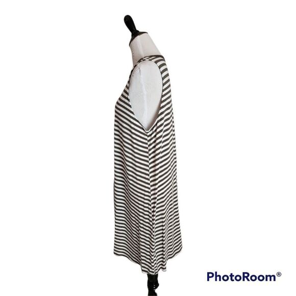 Time and Tru XXL Green and White Striped Tank Dress - Picture 2 of 4